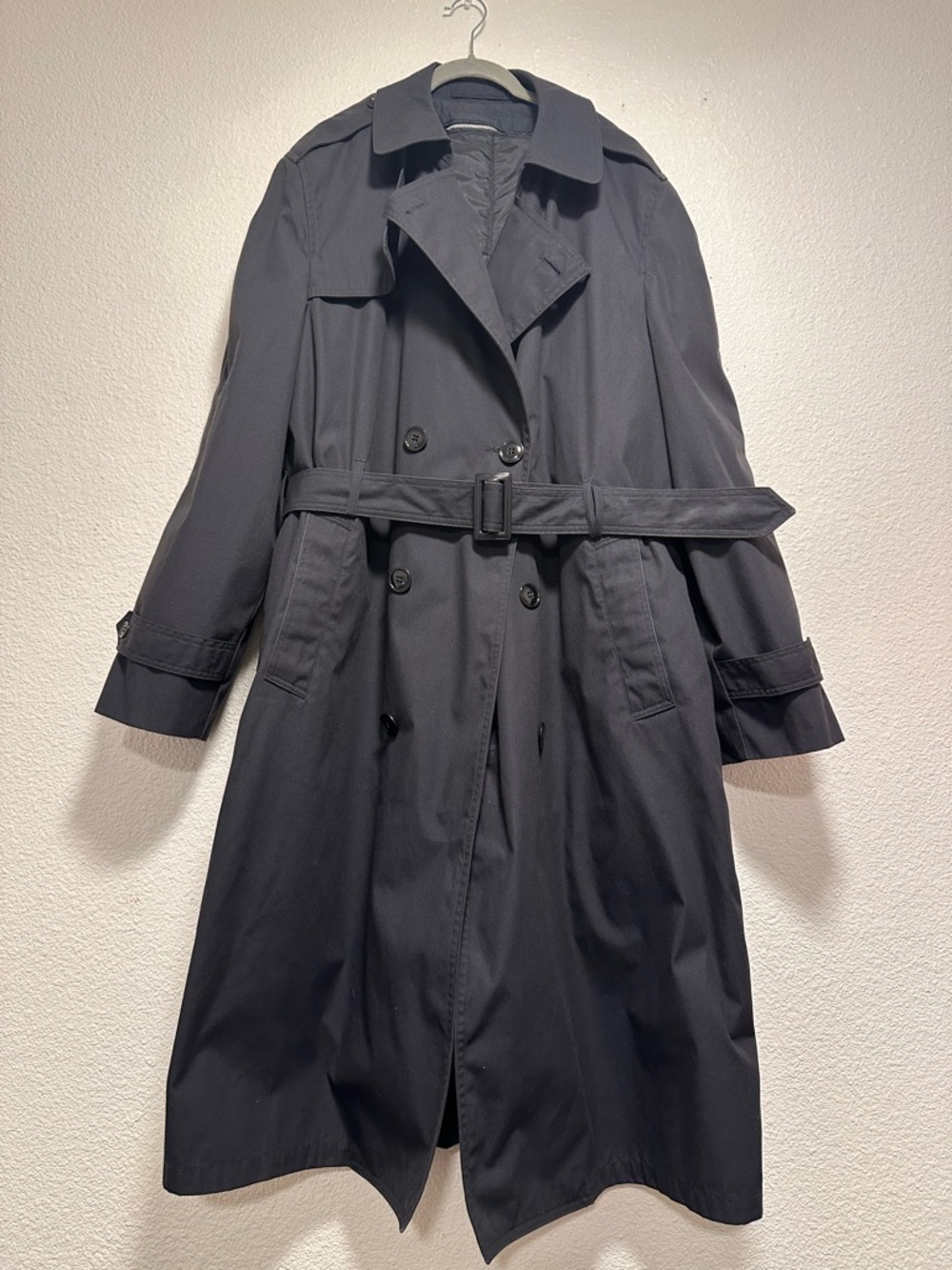 Classic Black Trench Coat - Men's Belted Double-Breasted Trench